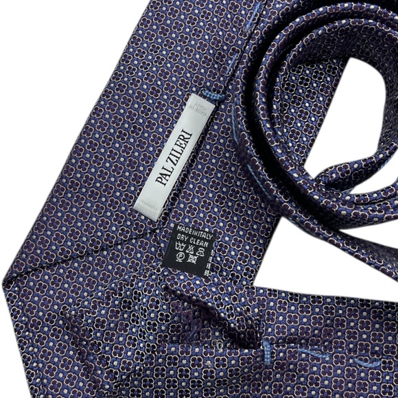 PAL ZILERI Navy/Blue/Purple Geometric Silk LUXURY Tie ITALY - Picture 3 of 6